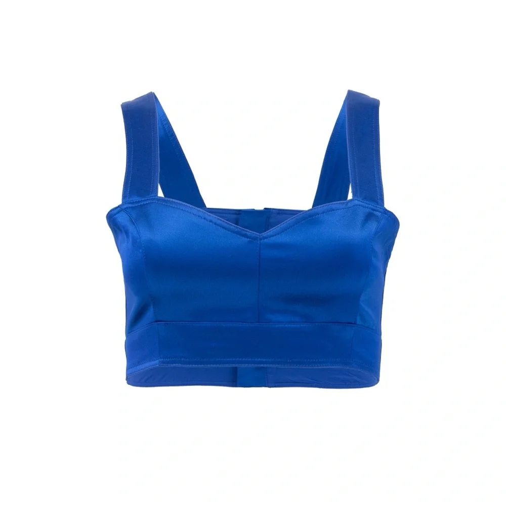 Royal Blue Satin Bralette - Picture 3 of 3